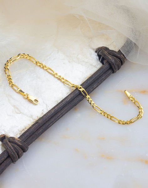 925 Ayar Figaro Zincir Gümüş  Bileklik